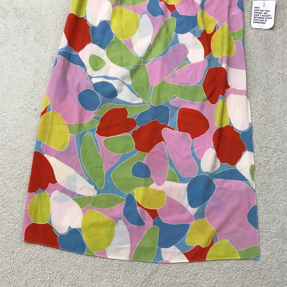 ASOS One Shoulder Midi Dress Cut Out Retro Abstract Print Multicolor Size 6 - Picture 5 of 14